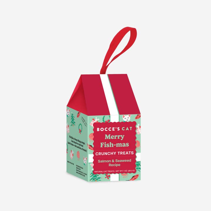 Bocce's Bakery - Wholesale Pet Treats - Cat - Merry Fish-Mas Ornament