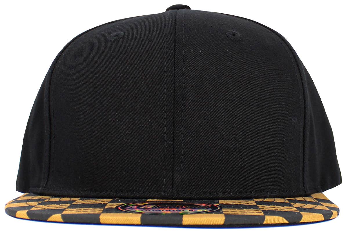 KBETHOS – wholesale Flat-brimmed cap – Unisex – Checkered Brim Snapback5
