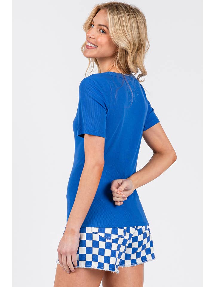 mittoshop – wholesale Stickad topp - Dam – RIBBAD RUNDHALSAD KORTÄRMAD KLASSISK BAS-T-SHIRT23