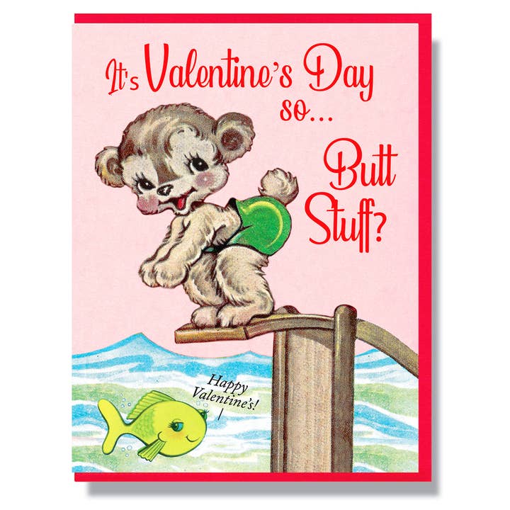 È San Valentino, quindi... cose da dietro? Biglietto di San Valentino per la vendita all'ingrosso da parte di Smitten Kitten