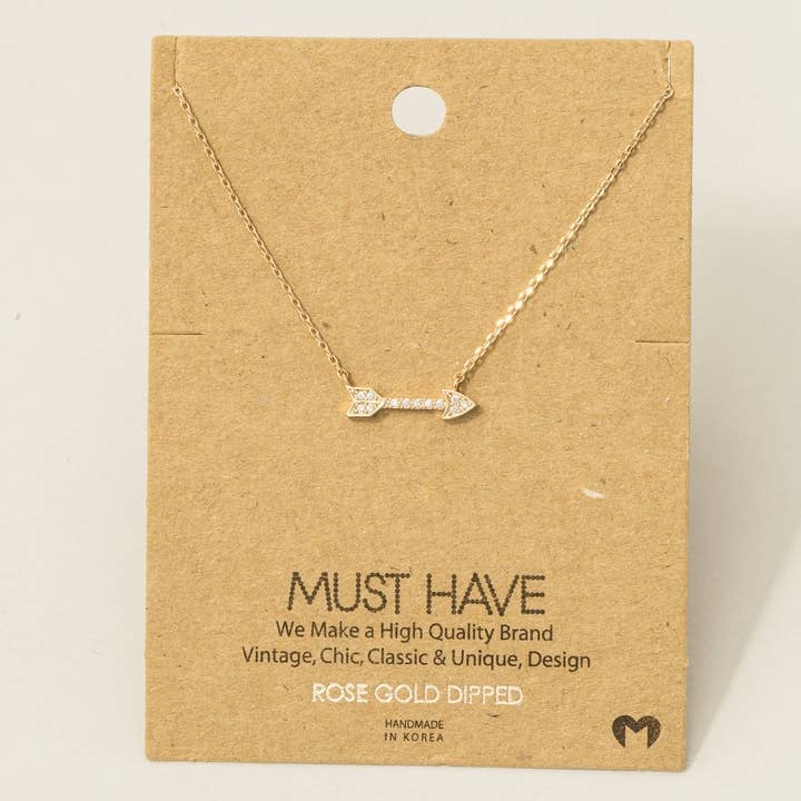 Fame Accessories - Wholesale Pendant/Charm Necklace - Jewel Trim Arrow Pendant Necklace4