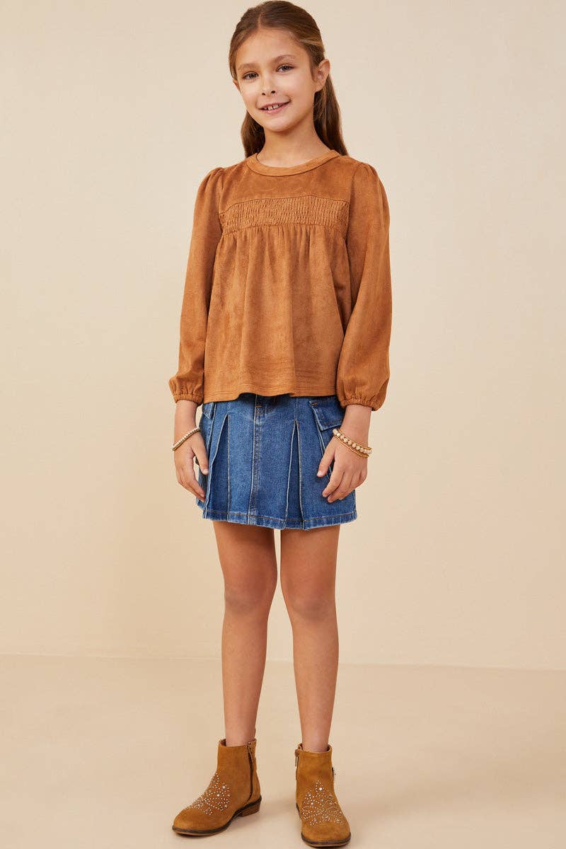 Kamel Pigers veganske ruskind rynket babydukke-top for engroshandel på Faire2