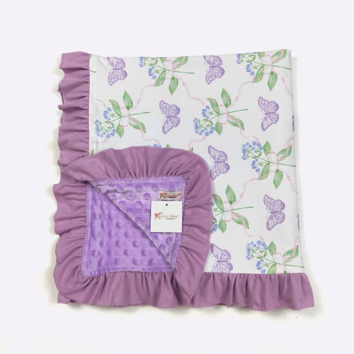 Violet Butterfly Blanket for wholesale by Clover Cottage