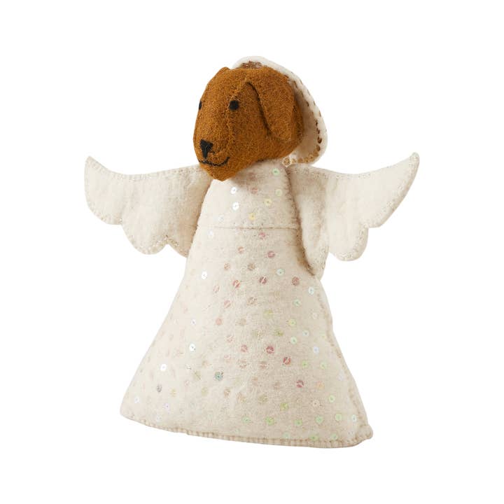 Arcadia Home – wholesale Tree topper – Brown Dog Angel Handmade Christmas Tree Topper Dog Gift7