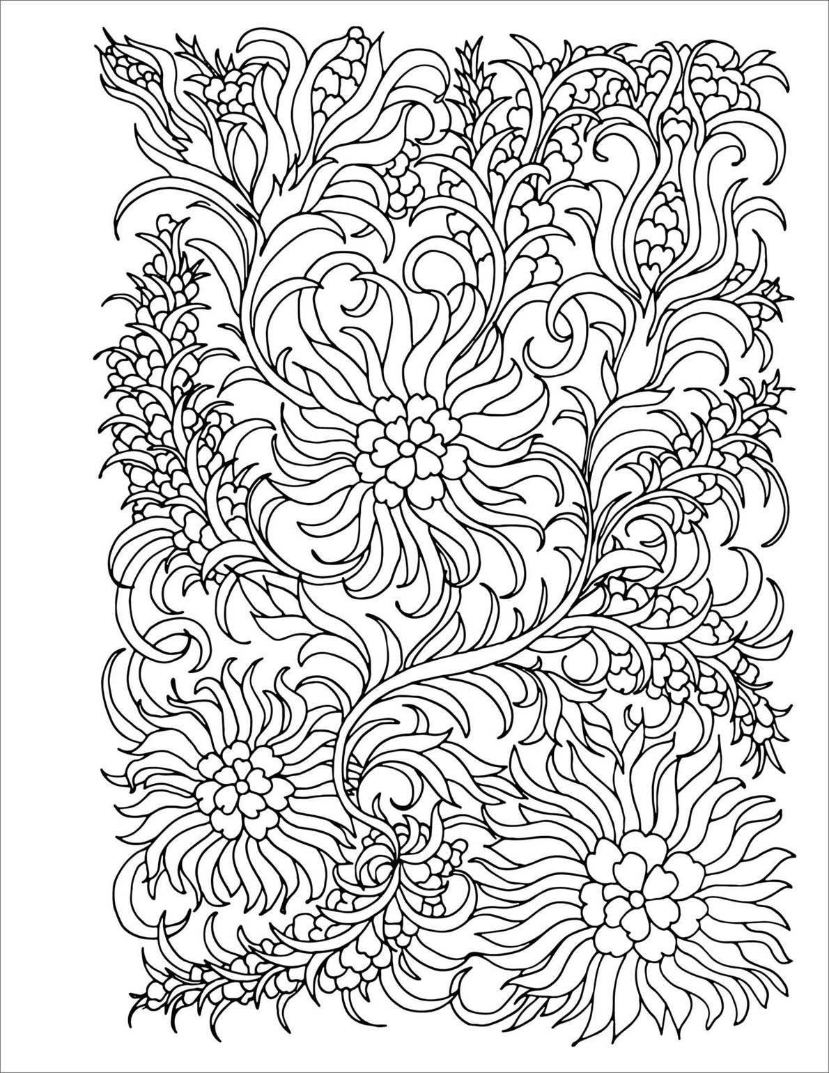 Sourcebooks - Wholesale Coloring Book - Adult - Stress Relief Flower Coloring Book For Adults1