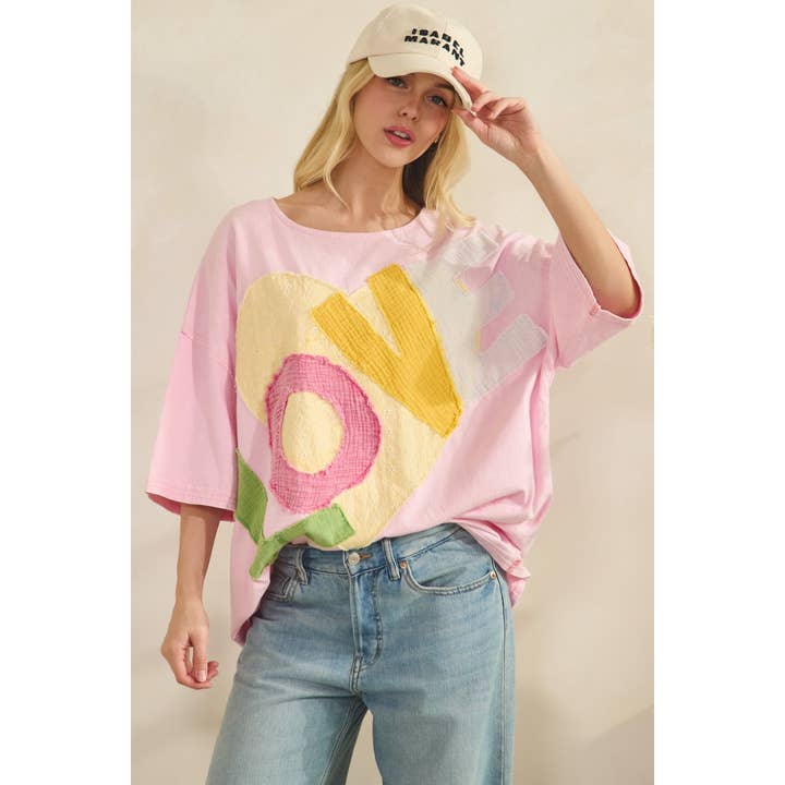 LOVE ON REPEAT TEE (ST8358) for wholesale by Sage + Fig