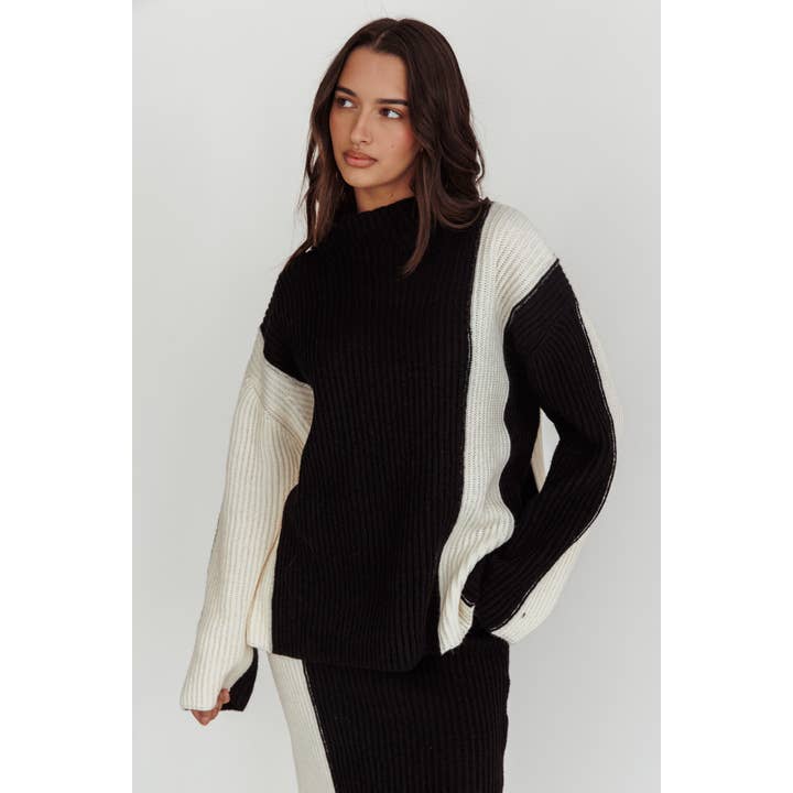 KONTRAKT LANGÆRMET SWEATER / SR1302H-T for engroshandel hos One and Only Collective