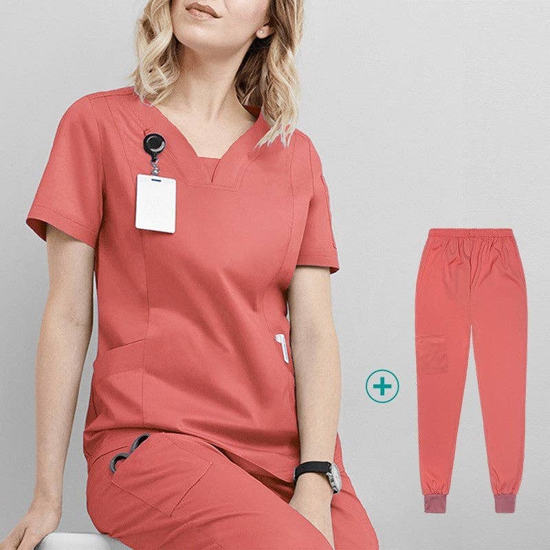 FurDecoration - Wholesale Healthcare Uniform - Women's - Short Sleeve Straight Leg Scrub Suit7