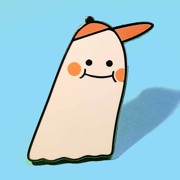 Ghost Enamel Pin for wholesale by War and Peas
