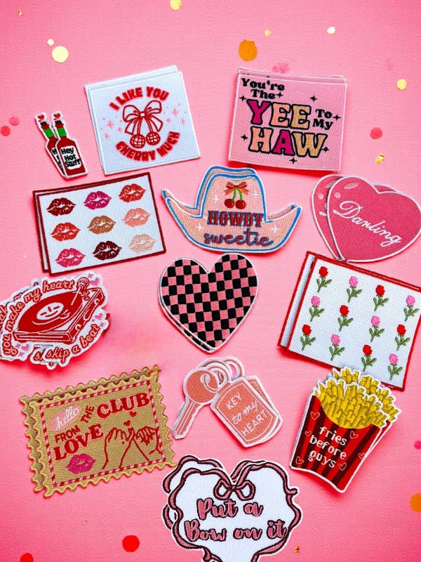 Stuck on You Embroidered Patch Bundle for wholesale by Nash Grey