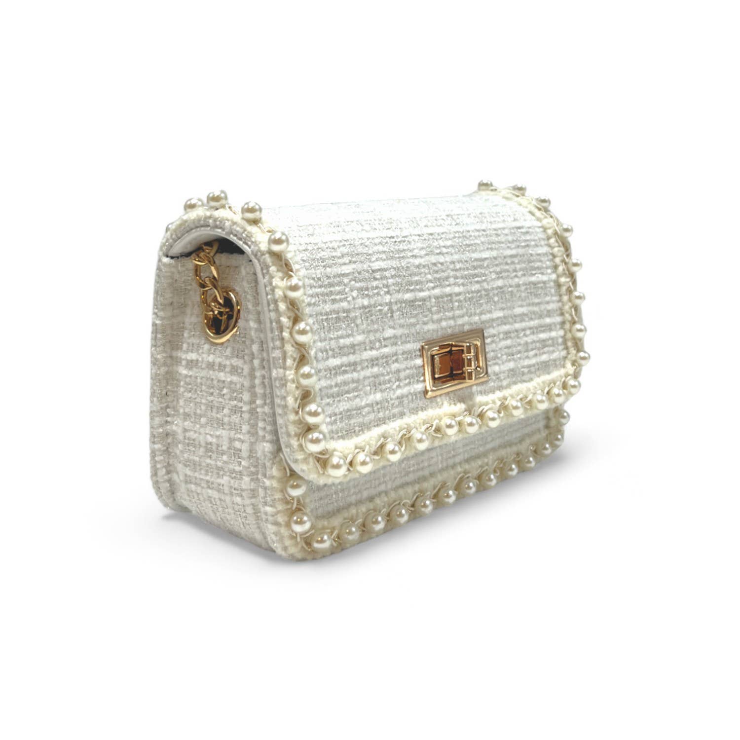 Doe a Dear – wholesale Crossbody-väska – Barn – B1306 Pearl Trim Tweed handväska (2 färger)6