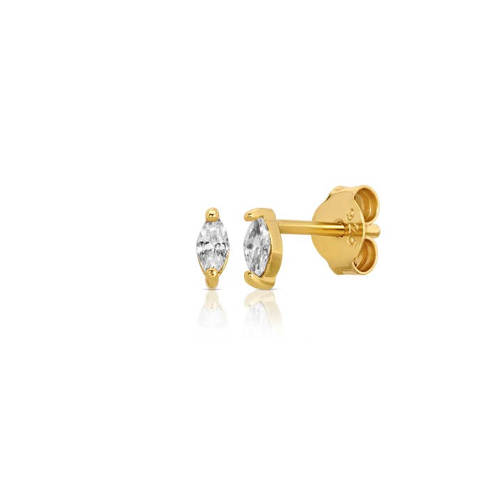 Glamour 14K Gold Plated Brass Stud Earrings for wholesale by Jūratė Los Angeles