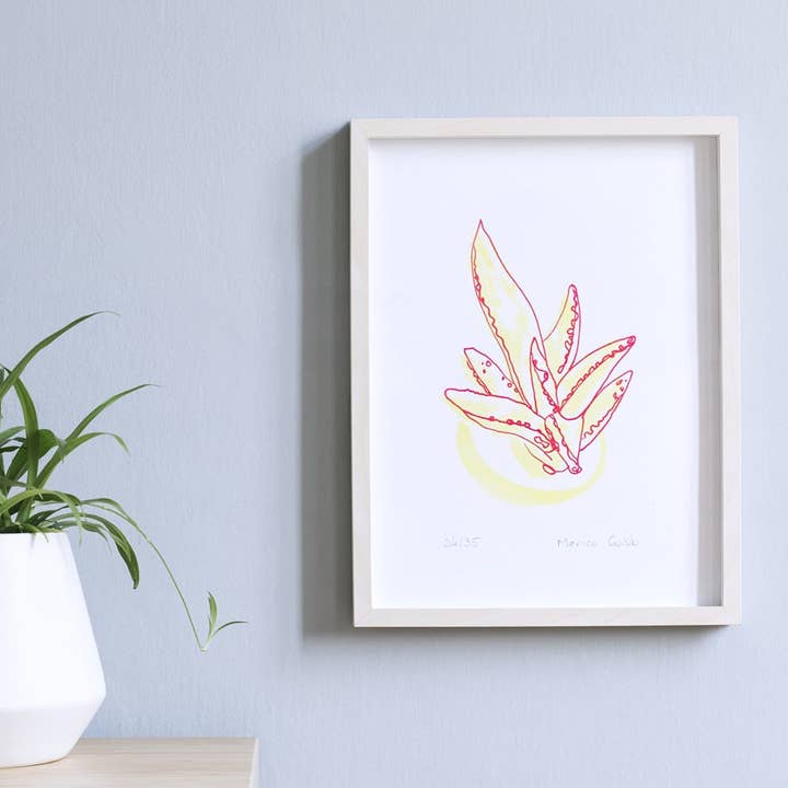 House Plant Screen Print - Succulent 2 for wholesale by Twenty Birds