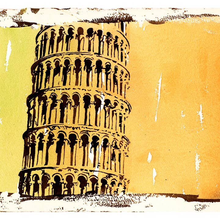 Torre de Pisa pintura a aguarela. Pintura fina aguarela, arte aguarela print home decoração cartaz torre de Pisa Itália (impressão) por atacado de Ryan Fox Fine Art