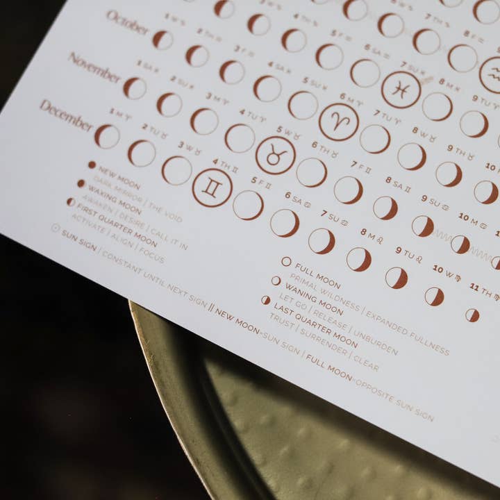 Taming the Tangle - Wholesale Calendar - Terra Cotta 2026 Moon Calendar poster4
