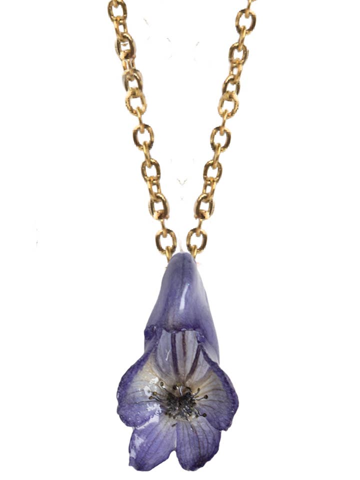 Monkshood FlowerNecklace for wholesale by Lakoo Designs