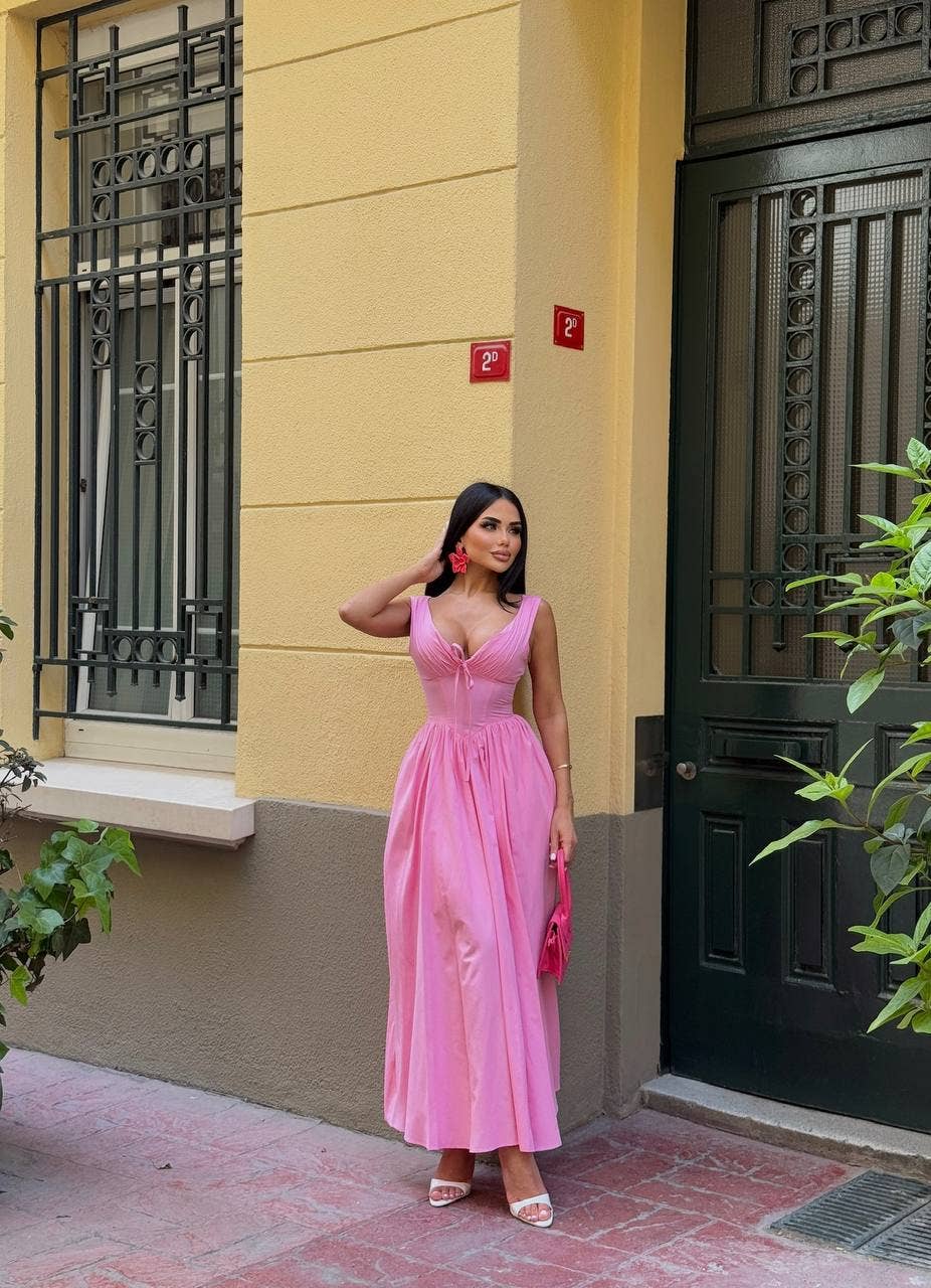 Standpoint Top – Vestido - Mulher por atacado – Vestido Riviera Maxi – Corpete – Laço Frontal – 120152