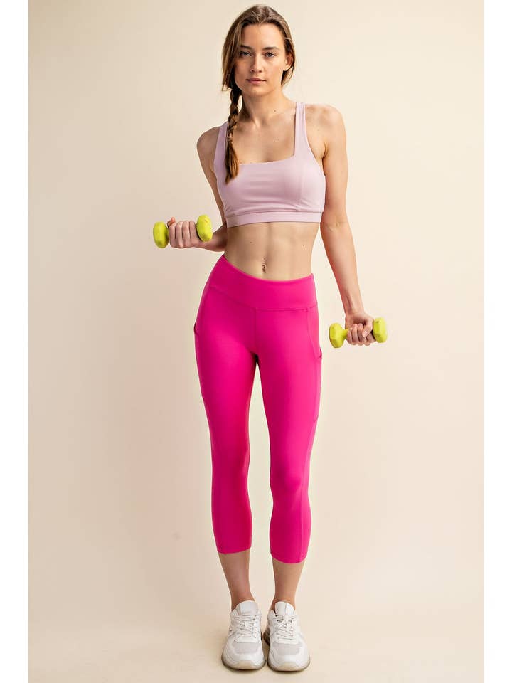 CAPRI LENGTH YOGA LEGGINGS WITH POCKETS for wholesale by Rae Mode