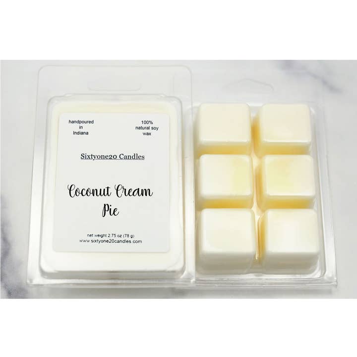 Coconut Cream Pie Wax Melt ~ 100% Soy for wholesale by Sixtyone20 Candles