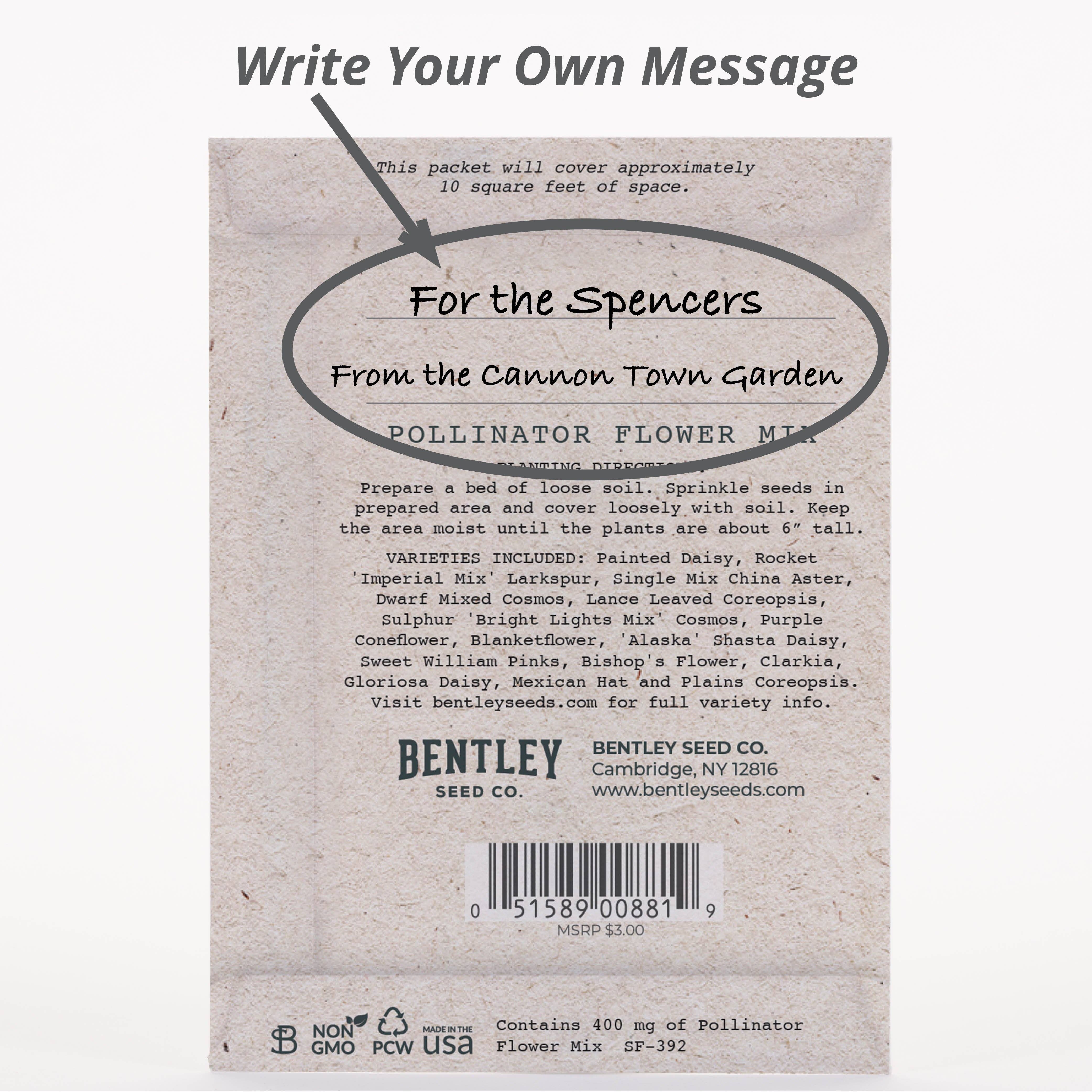 Bentley Seed Co. - Wholesale Plant Seeds - Bee Kind Help Pollinators Kraft Bee - Flower Mix Seed Packets4