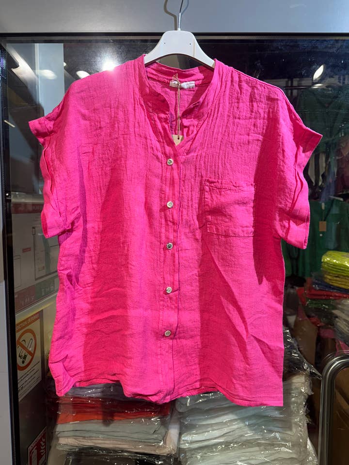 LÉA & LUC - Vente Chemise à col boutonné – femme - Chemise en 100% Lin REF.206503