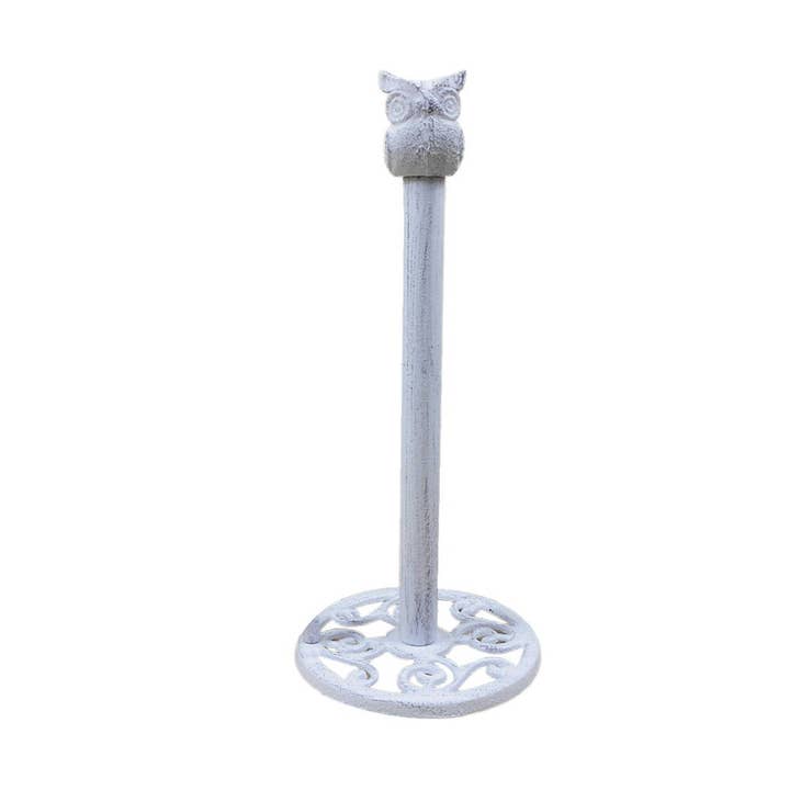 Soporte de papel higiénico extra de hierro fundido encalado, de búho sentado, 16 pulgadas para venta al por mayor de Hampton Nautical