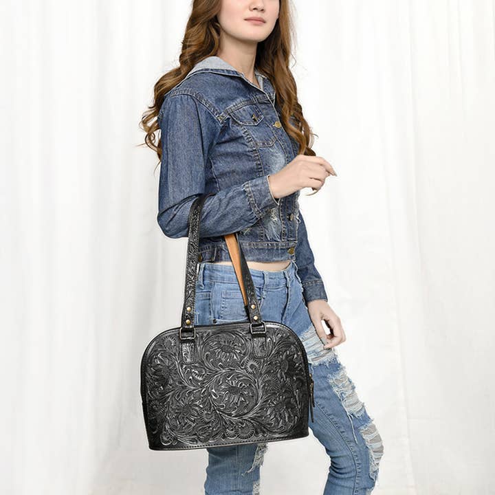 HILASON - Wholesale Tote Bag - Women's - American Darling Tote Hand Tooled Genuine Leather women bag western handbag purse13