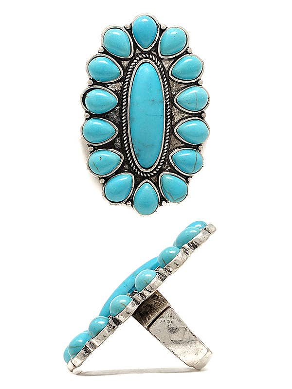 ( A495 ) TURQUOISE STRETCH RING for wholesale by Jewelry Max
