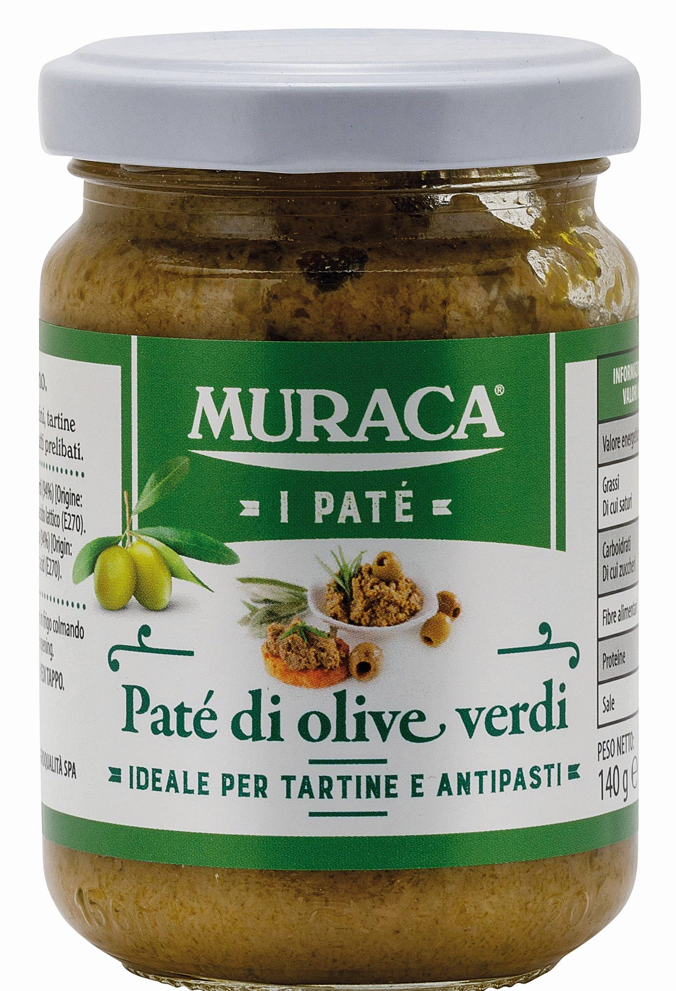 Muraca srl - Venta al por mayor Tapenade - Paté de Aceitunas Verdes - 156g0