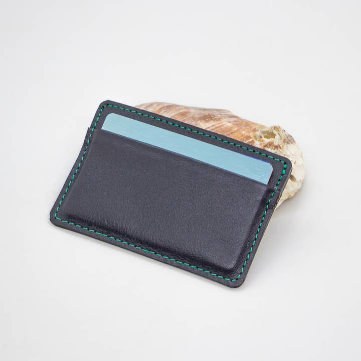 Twin Engine Coffee – wholesale Kortfodral - Unisex – Läderkortplånbok - Deep Ocean - Artisan Fair Trade4