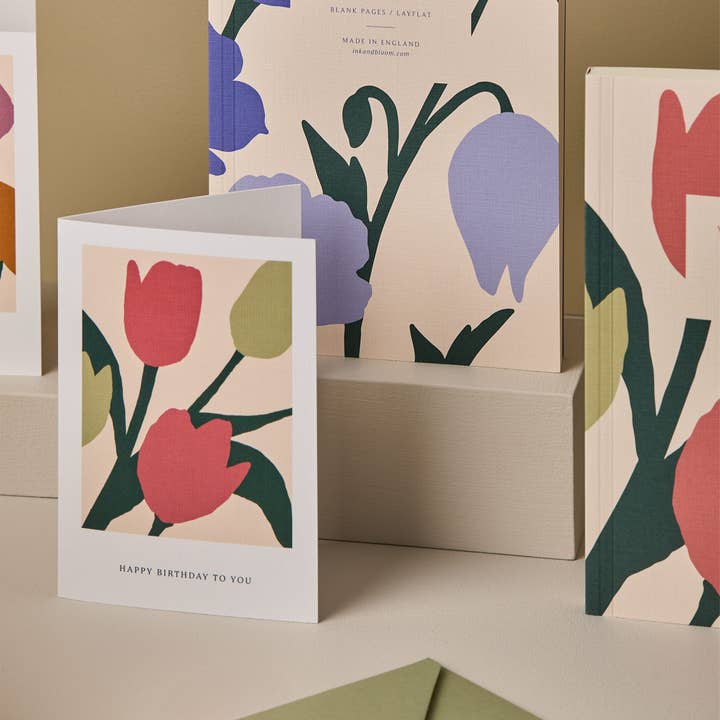 Ink & Bloom - Wholesale Birthday Card - Happy Birthday To You Tulips Floral Blooms Card3