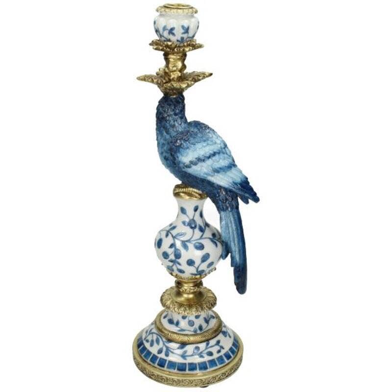 Trendhero.nl/b2b - Wholesale Candle Holder - Candle Holder - Dutch Blue Parrot ↑ 40 cm2