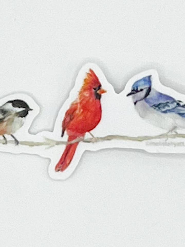"Birdies" Watercolor Bird Sticker for wholesale by Melissa Hyatt
