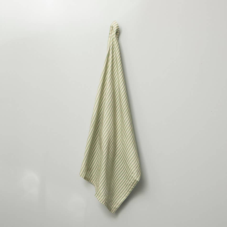 Mahe Homeware - Wholesale Tea Towel - Green Stripe Kitchen Towel Set 21