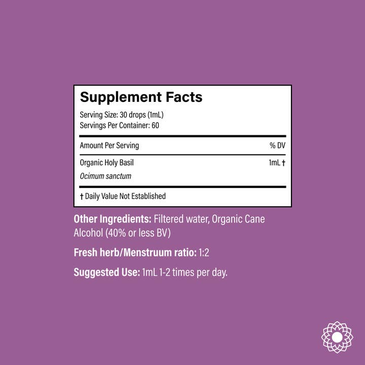 Portland Ashwagandha Farm - Wholesale Tincture - Tulsi - Fresh Spagyric Tincture