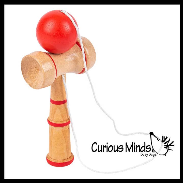 Curious Minds Toys - Wholesale Wood Toy - Kids - 1 Kendama Small Wood Ball and Cup Wooden Mexican Yo Yo Toy Y4