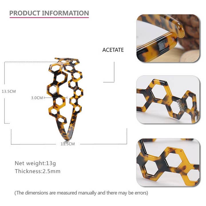 ACCITY - Wholesale Hair Pin - TORTOISESHELL SIMPLE ACETATE HEADBAND HAIRPIN_CWAHA43544