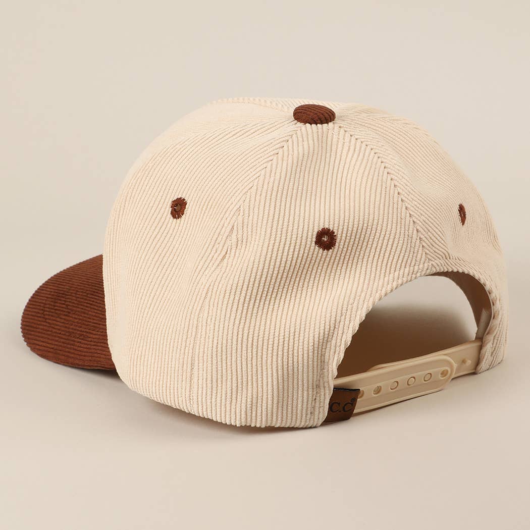 Fashion City - Wholesale Baseball Cap - Unisex - Plain Two Tone Corduroy 5 Panel Trucker Hat11