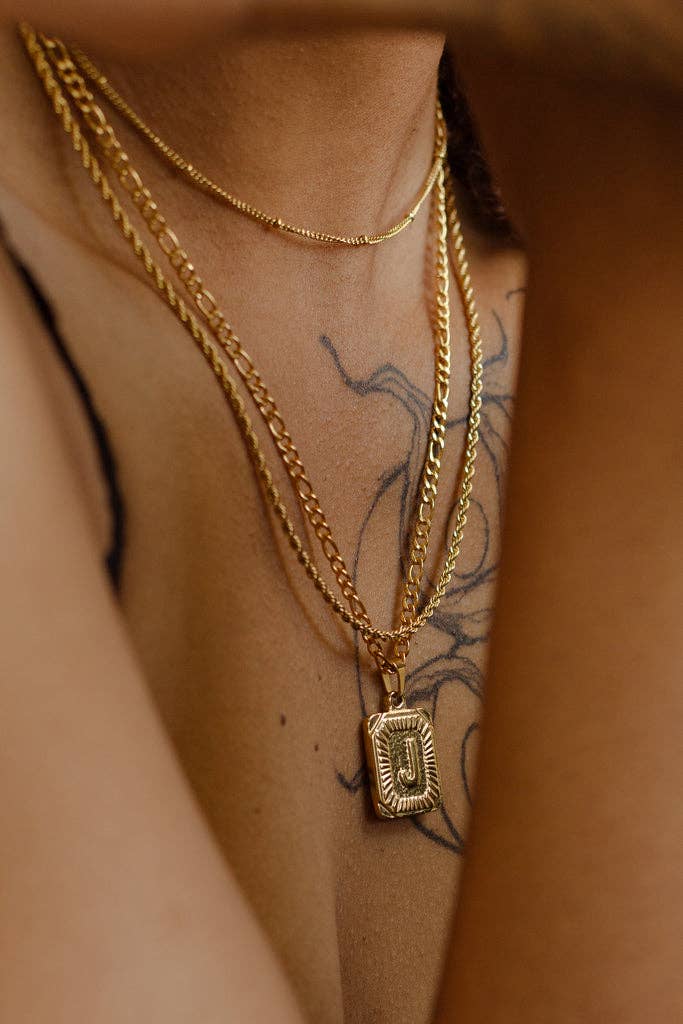 Katinki – wholesale Pendant/charm necklace – Personalized Initial Rectangle Medallion Necklace8