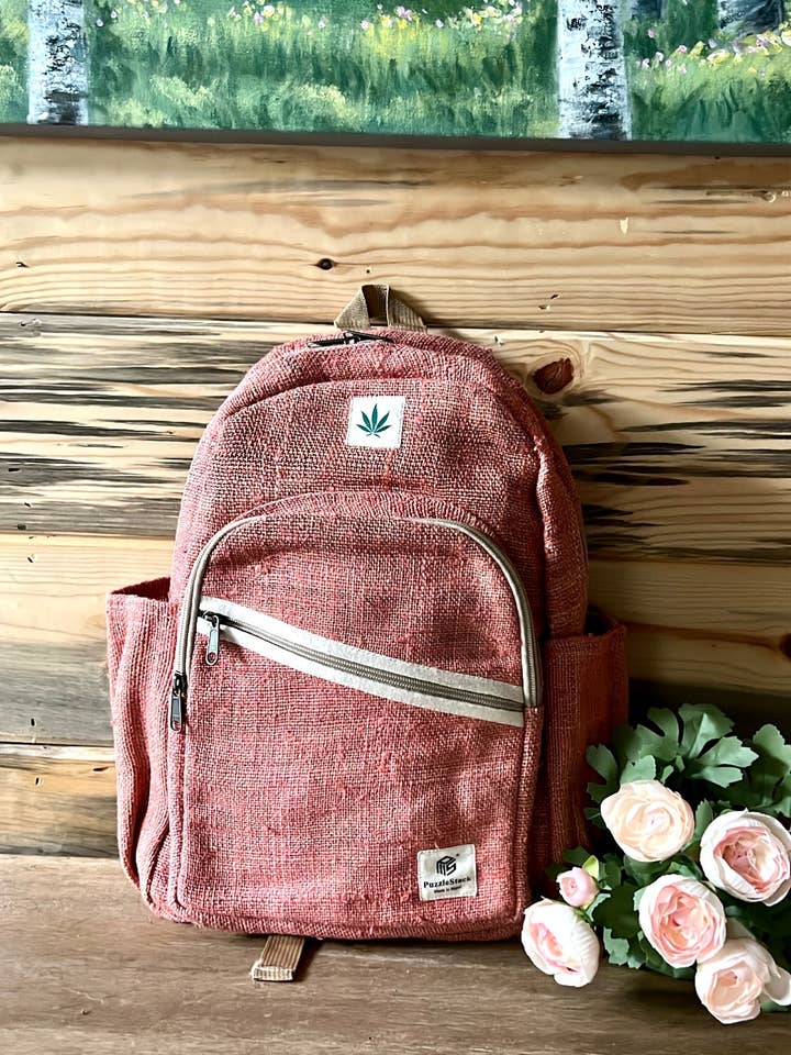 Zaino in Puro Canapa Rosa Kumari per la vendita all'ingrosso da parte di PuzzleStack