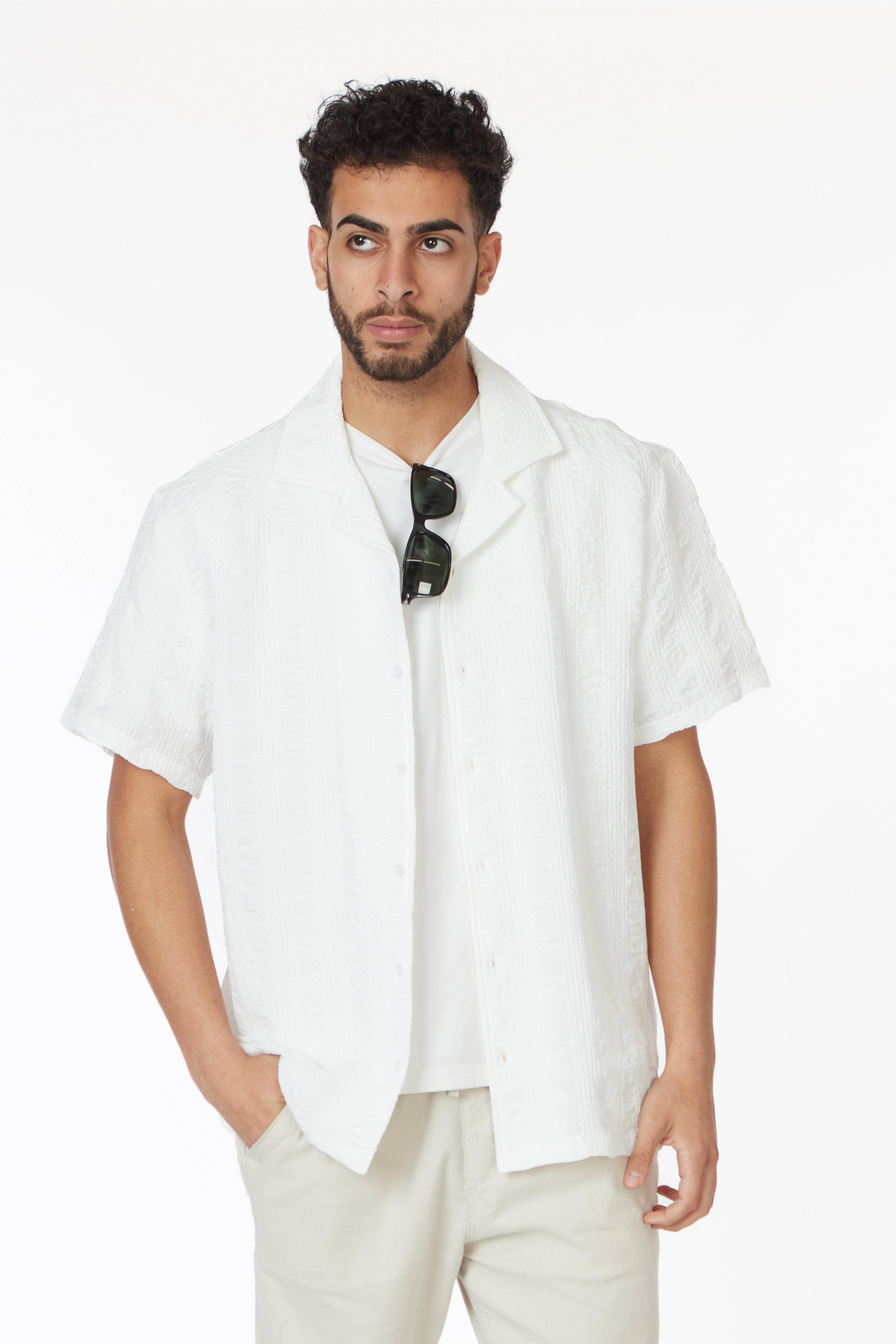 HB Crochet/Textured Short Sleeve Men's Shirt 4065 for wholesale on Faire