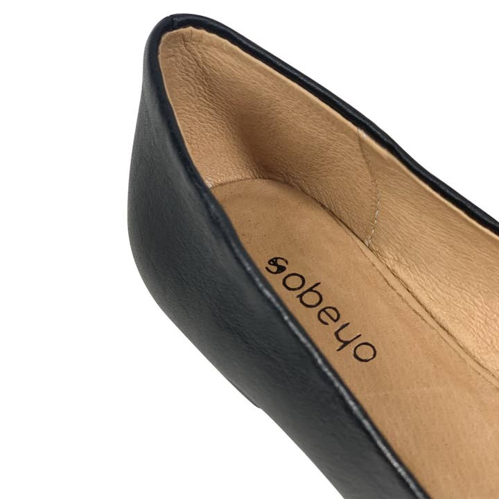 SOBEYO - Wholesale Flats - Women's - Pointed Toe Genuine Leather Ballet Flats Memory Foam Cushion7