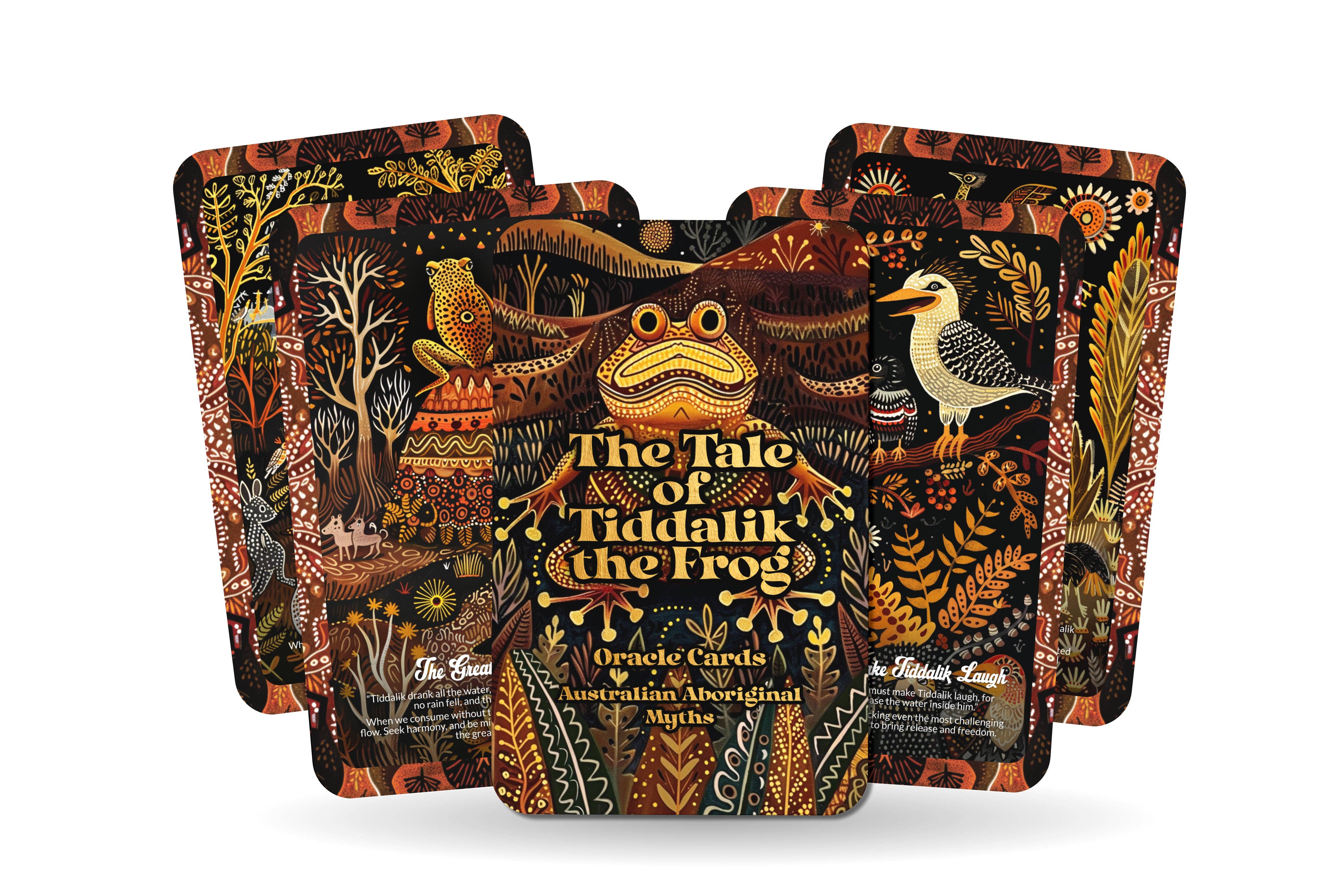 Ibiza Tarot USA - Wholesale Tarot Cards - The Tale of Tiddalik the Frog - 22 Oracle Cards - Restore Balance Through Generosity and Harmony4