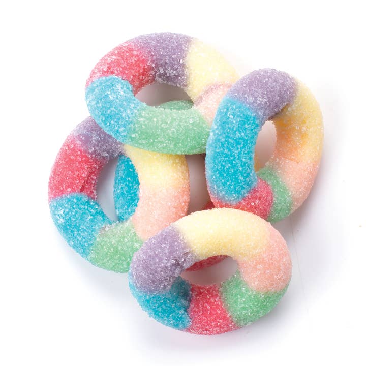 Anneaux multicolores gélifiés, bonbons gélifiés (26 lb) pour la vente par Tootsi Impex