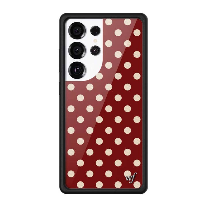 Coque Samsung Galaxy à pois | Bordeaux et crème pour la vente par Wildflower Cases