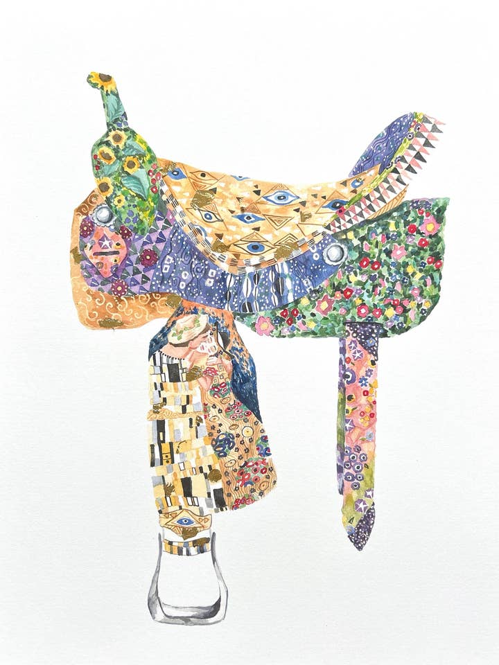 Sela Inspirada em Gustav Klimt por atacado de Watercolor Western