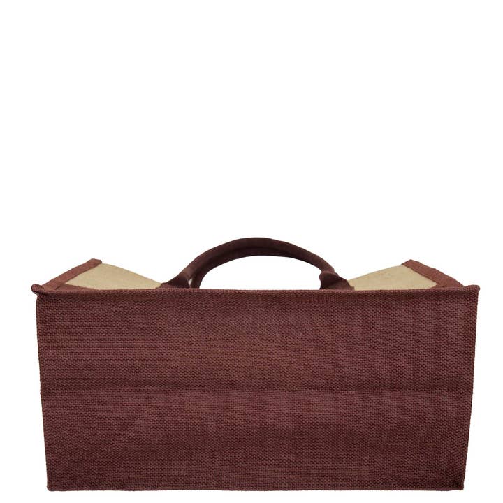 ecojutebags – wholesale Tote bag – Unisex – Pack 4 Jute Shopping Bags– Two-Tone Design with Long Handles4