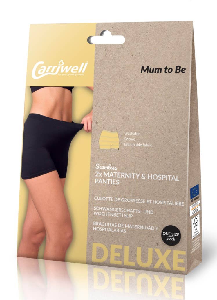 Black 2 X Deluxe Maternity & Hospital Panties for wholesale on Faire8