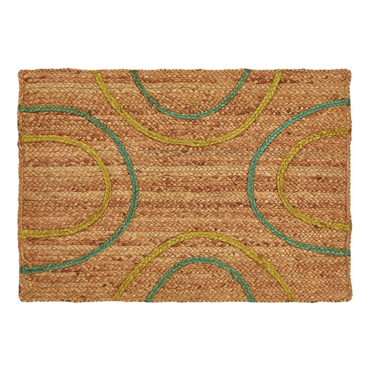 47th & Main (Creative Brands) - Wholesale Area Rug - Blue/Green Patterned Jute Rug0