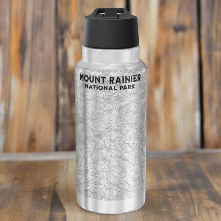 Mount Rainier Topografisk Isoleret Vandflaske Tumbler 32oz for engroshandel hos Park Service Apparel